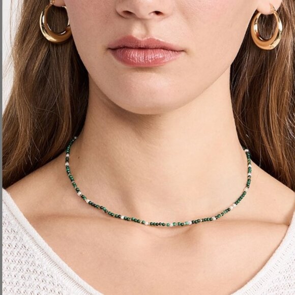 Gorjana Beaded Gemstone Necklace • Gold Plated Clasp • NWT / Like New - Picture 1 of 5
